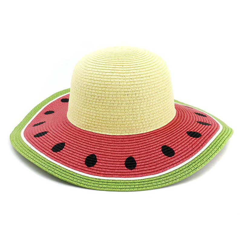 Hata Sun Floppy Watermelon Print Greannmhar