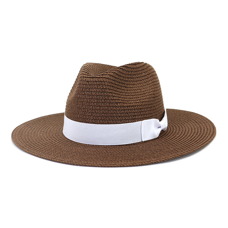 Ribín Lógó Saincheaptha ar Fedora Straw Hat