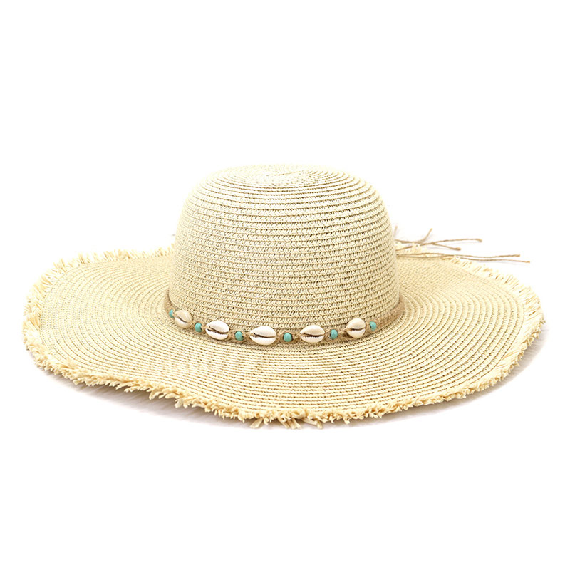 Stylish Shell Band Beach Lady Floppy Sombrero