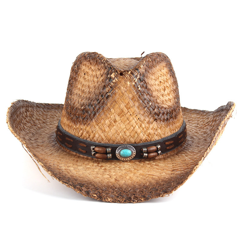 Trá Samhraidh Raffia Cowboy Hataí